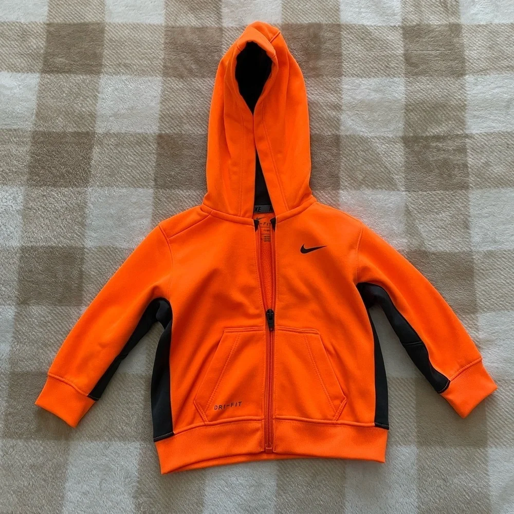 Nike Matching Set Bright Orange Hoodie with Grey Details 9-12 months
